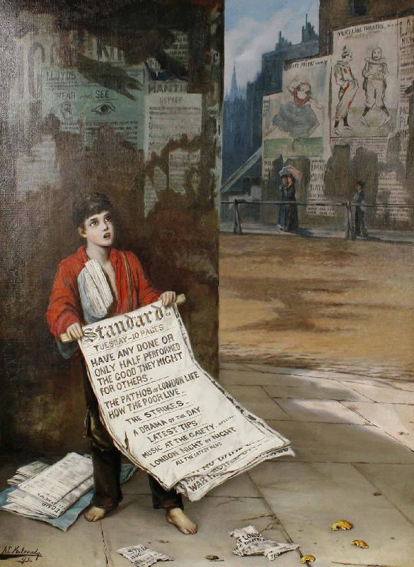 Augustus e.mulready A London news boy oil painting image